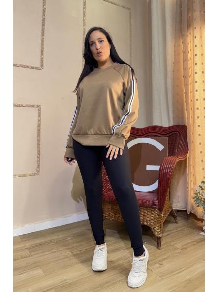 SUDADERA FRANJA CAMEL [0]