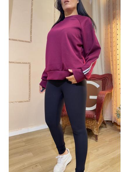 SUDADERA FRANJA GRANATE [0]