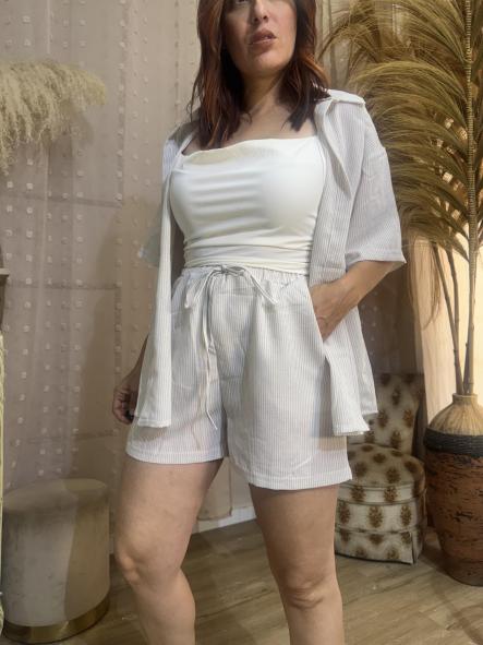 CONJUNTO LINO RAYAS beig