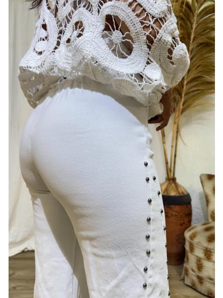 PANTALON BLANCO TACHUELAS LATERALES [3]