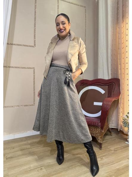 CHAQUETA DE ANTELINA COLOR ARENA [0]