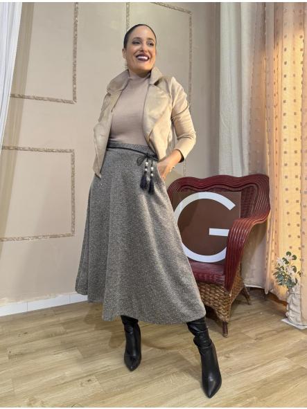 FALDA MARRON LARGA DE BRILLI [2]