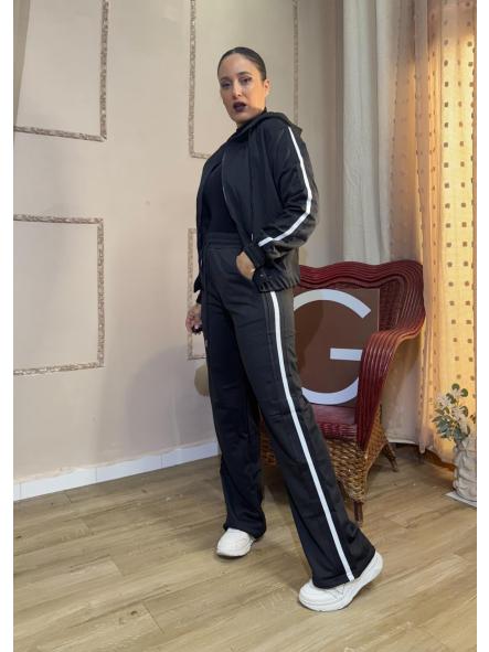 CHANDAL NEGRO CON RAYAS LATERALES BLANCAS [0]