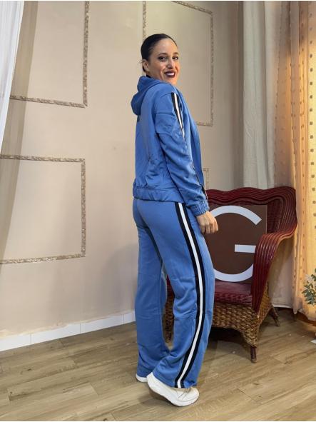 CHANDAL AZUL CON RAYAS LATERALES BLANCAS [0]