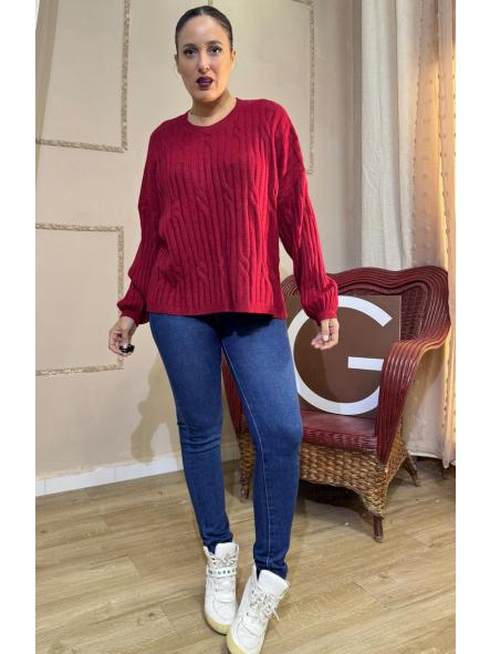 JERSEY GRANATE  oversay PUNTO DE OCHOS [0]