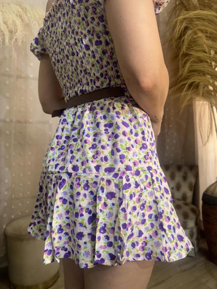 CONJUNTO FALDA PANTALON LILA [0]