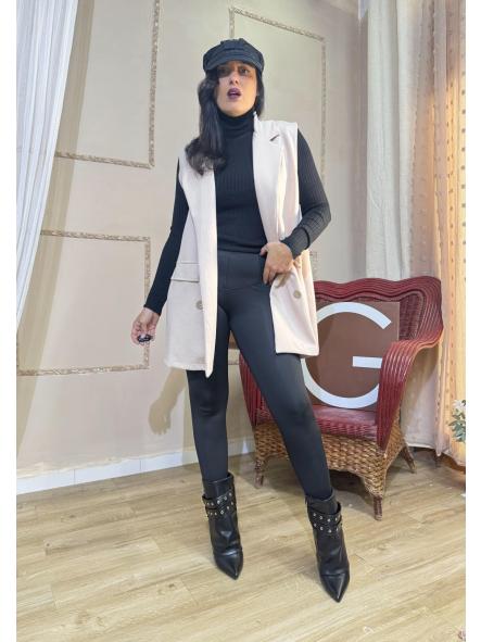 CHALECO BEIG BOTONES DE MADERA [0]