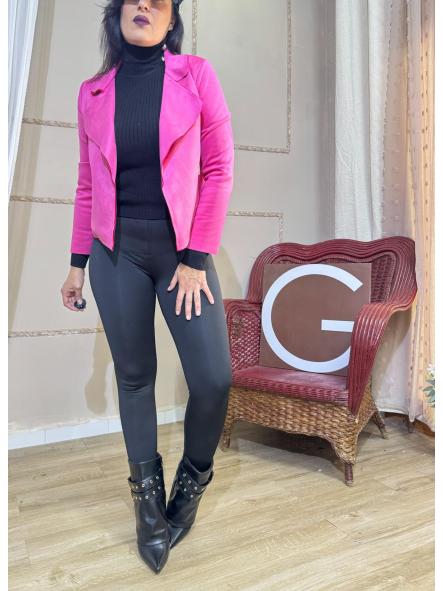 CHAQUETA DE ANTELINA COLOR FUCSIA [1]