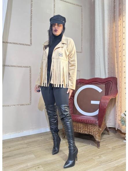 CHAQUETA ANTELINA FLECOS BEIGE  [0]
