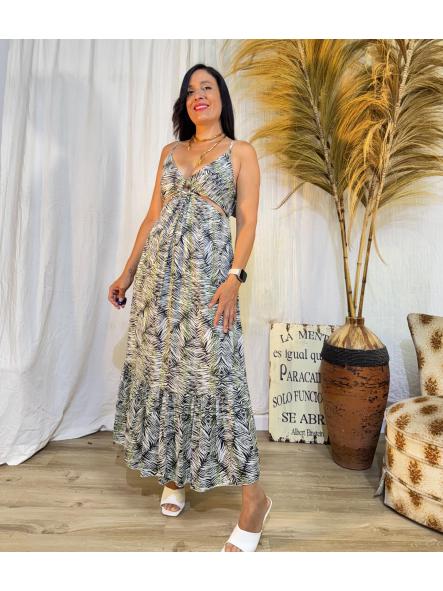 VESTIDO RAYADO CON LAZO EN LA ESPALDA