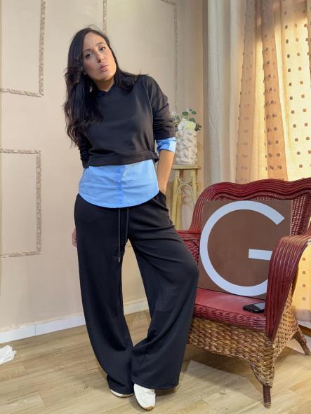 CHANDAL NEGRO CON SOBRECAMISA AZUL [0]