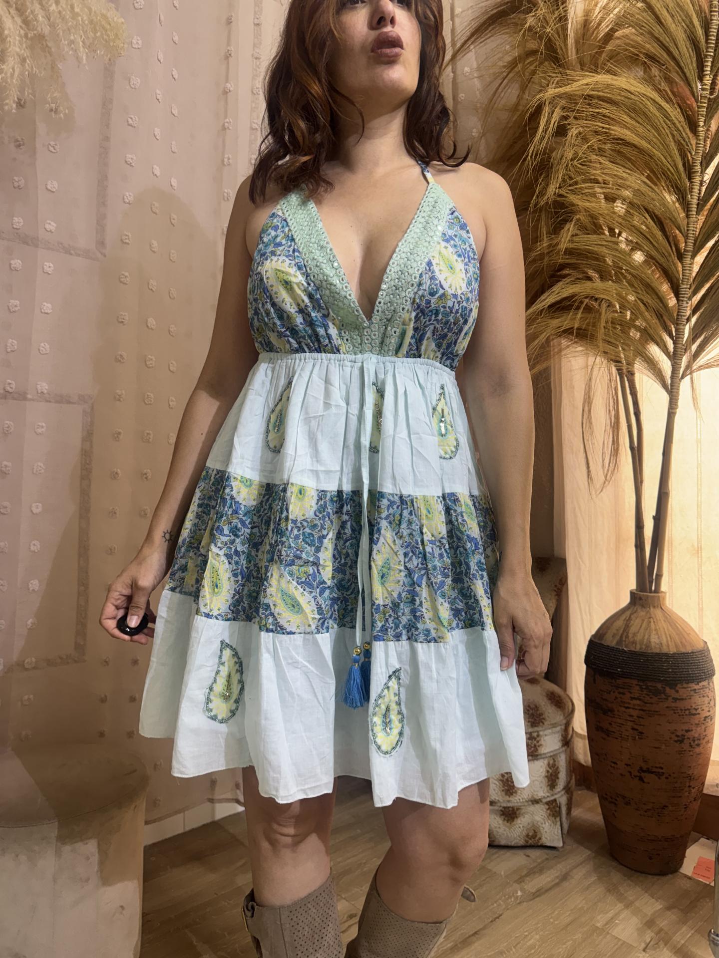VESTIDO boho AZUL