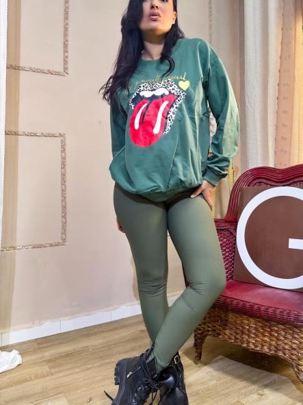 LEGGINS TIPO FAJA EN VERDE [0]