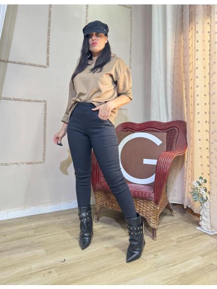 PANTALON VAQUERO ELASTICO CON PELITO NEGROS  [1]