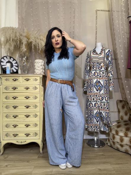 PANTALON TIPO TRAJE LINO AZUL [3]