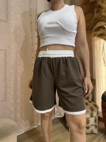 PANTALON BERMUDA DEPORTIVA MARRON [1]
