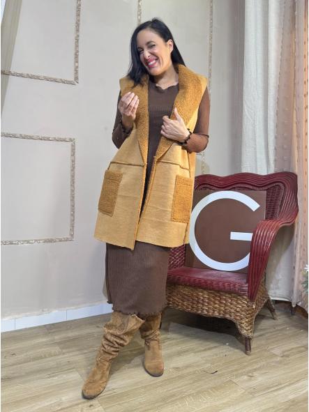 VESTIDO LARGO BASIC MARRON  [0]