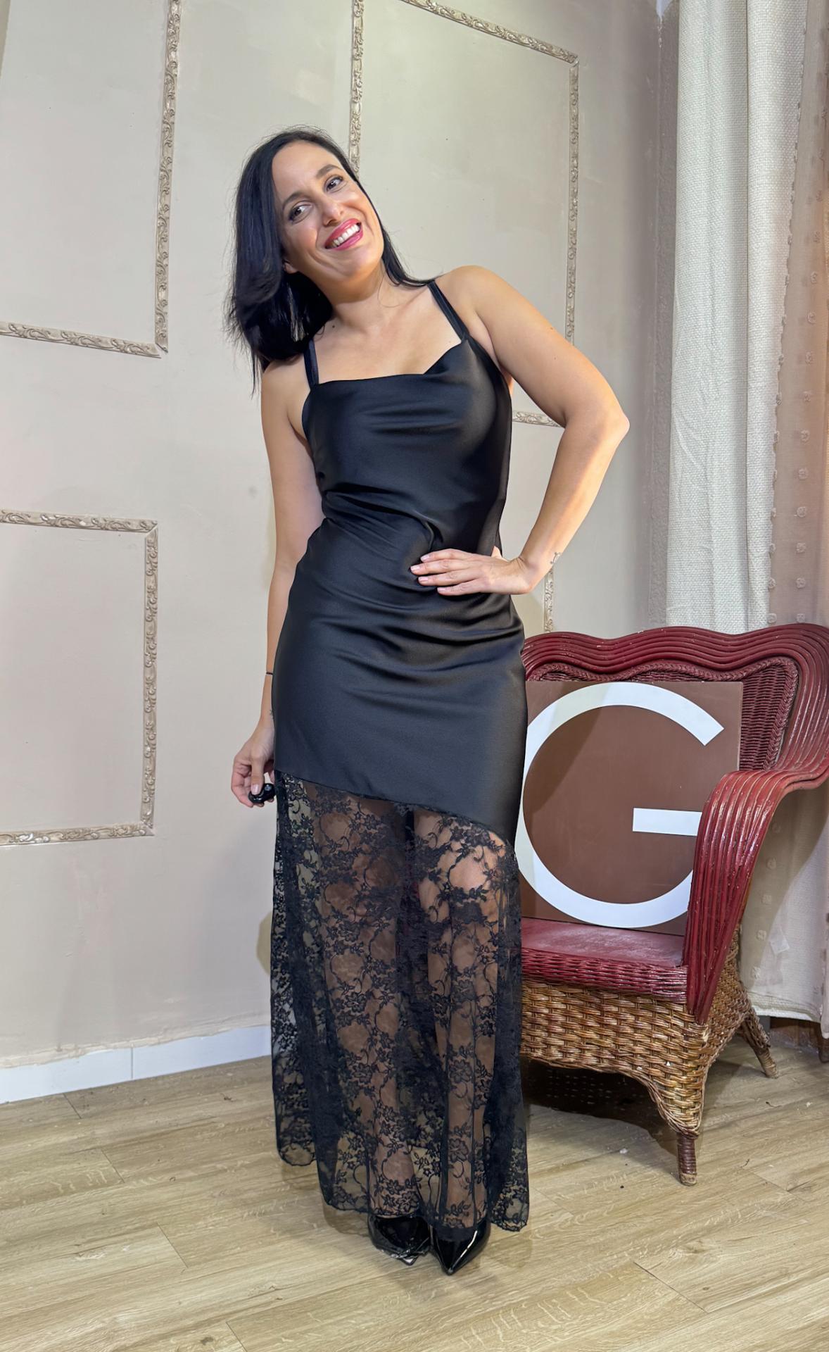 VESTIDO LENCERO NEGRO (FIESTA)