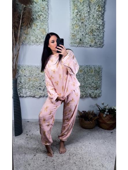 PIJAMA OSITO TACTO SUPER SUAVE ROSA 