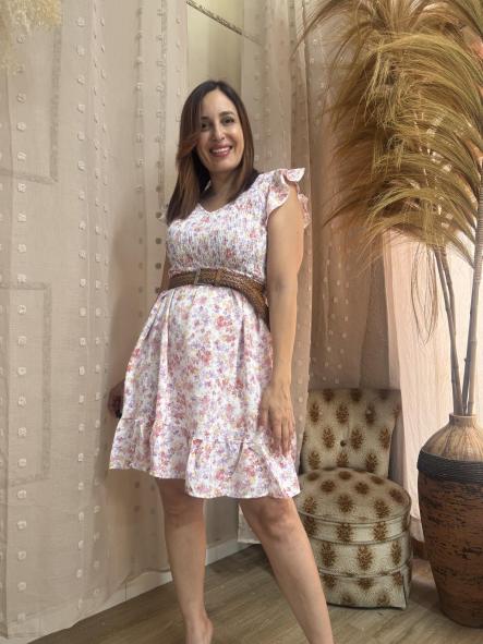 VESTIDO  PANAL DE ABEJA rosa [1]