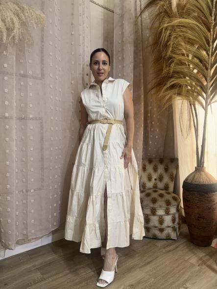 VESTIDO  CAMISERO BEIG [0]