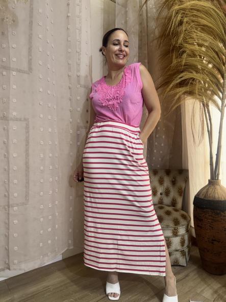 CAMISETA TIRANTES CORAZON ROSA
