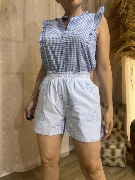 PANTALON CORTO TROQUEADO AZUL [2]