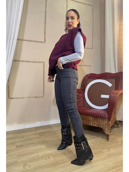 CHALECO PAÑO GRANATE [0]