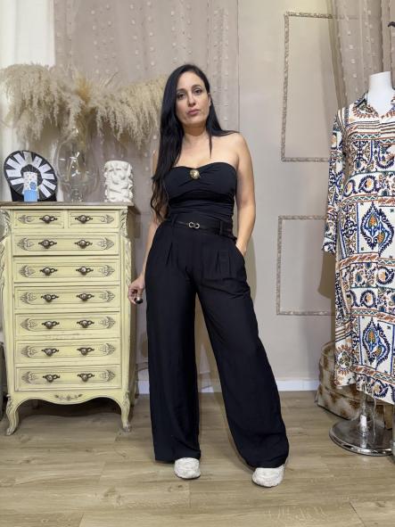 PANTALON TIPO TRAJE  NEGRO CINTURON [2]