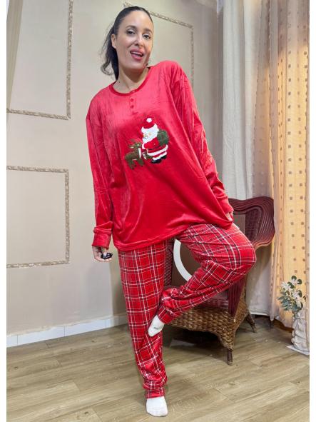 PIJAMA MAFALDA BORDADO VERDE OSCURO  [1]