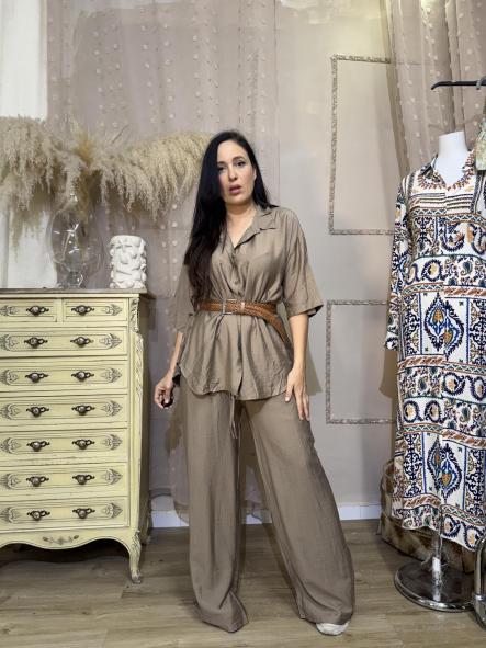 CONJUNTO LINO MARRON [2]