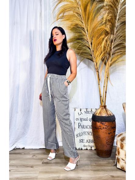 PANTALON NEGRO PATA DE GALLO