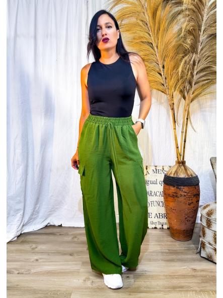 pantalon cargo fresquito verde oliva