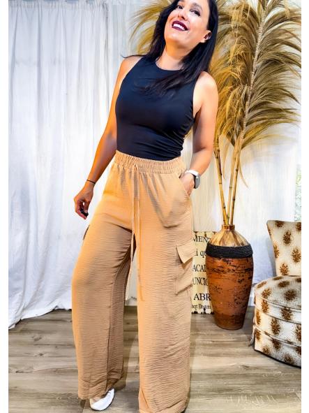 pantalon cargo fresquito camel