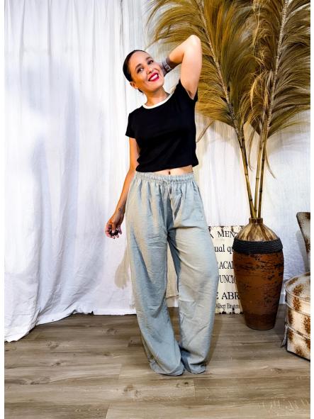 PANTALON TURQUESA LISO CAMAL RECTO