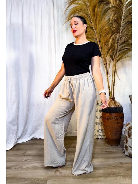 PANTALON BEIG LISO CAMAL RECTO
