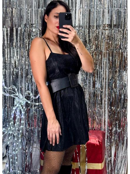 VESTIDO NEGRO TIRANTE BRILLO  [1]