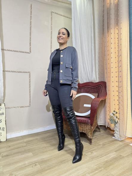 CHAQUETA BOTONES TELA CHANDAL [1]