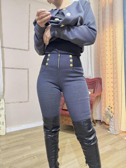 LEGGIN TIPO VAQUERO TALLE ALTO PUSH UP  BOTONES [2]