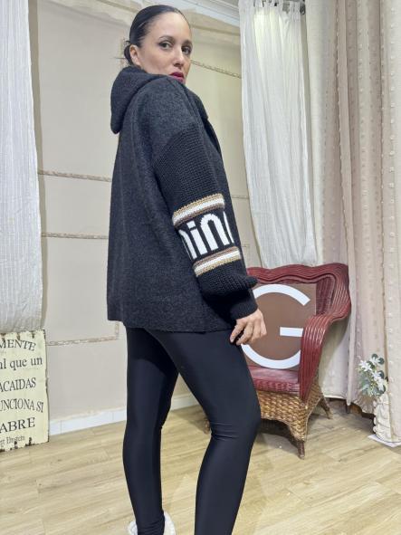 CHAQUETA PAÑO LETRAS NEGRAS [0]