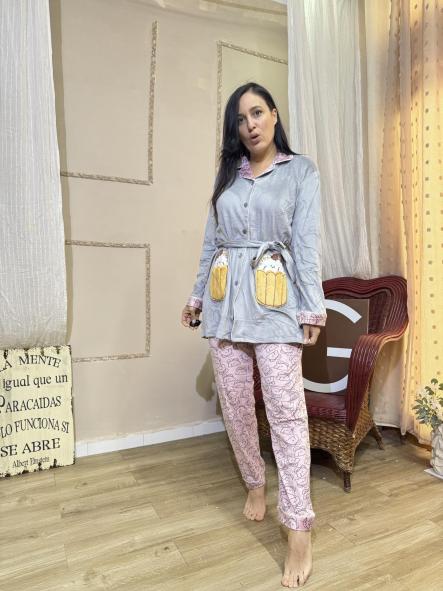 PIJAMA GRIS ANIMALITOS KAWAI [2]