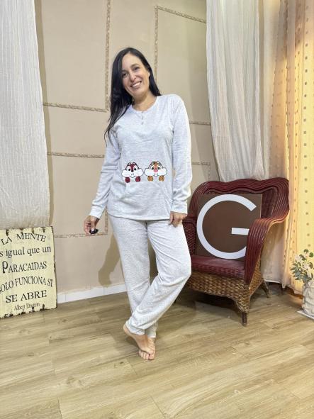 PIJAMA COLOR GRIS CLARO ARDILLAS [1]