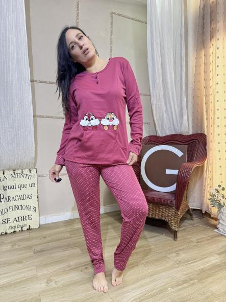 PIJAMA COLOR GRANATE ARDILLAS [1]