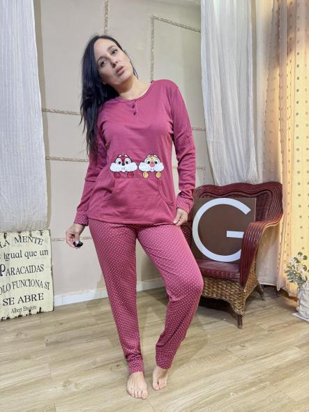 PIJAMA COLOR GRANATE ARDILLAS [2]