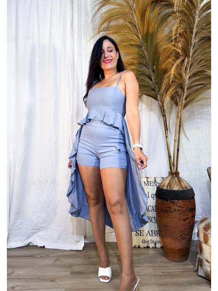 PANTALON CORTO AZUL CLARITO CON BOLSILLO
