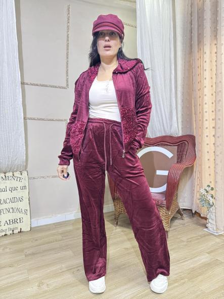 CHANDAL MELOCOTON GRANATE BRILLI (COLEECION PRINGADA) [1]