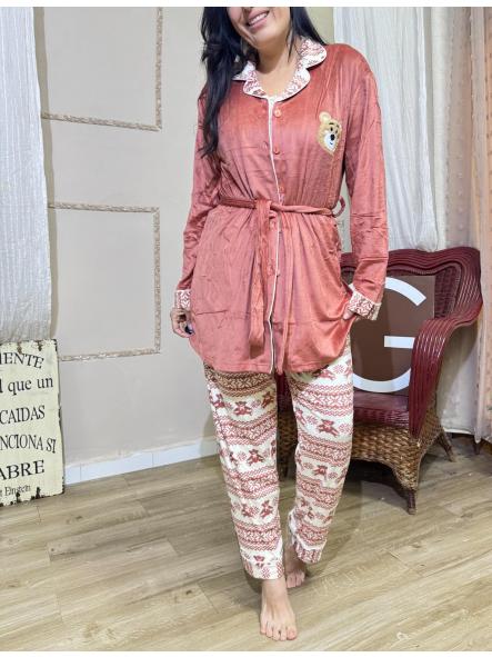 PIJAMA OSITOS ROSA CALIDO [0]