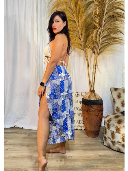 PANTALON TONOS AZULES ABERTURAS LATERALES