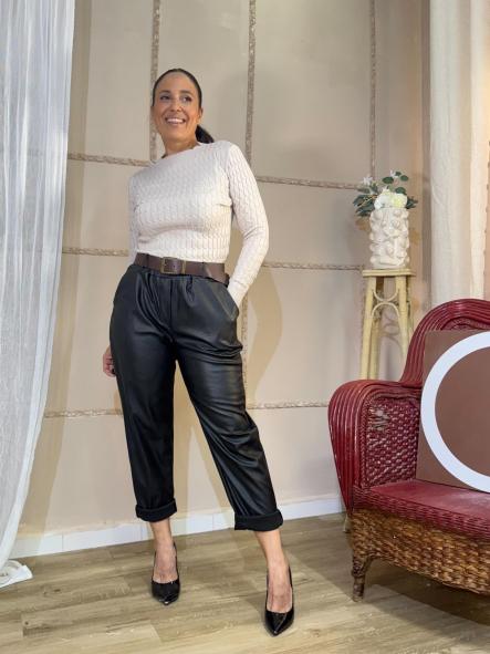 PANTALON POLIPIEL CON CINTURON [1]