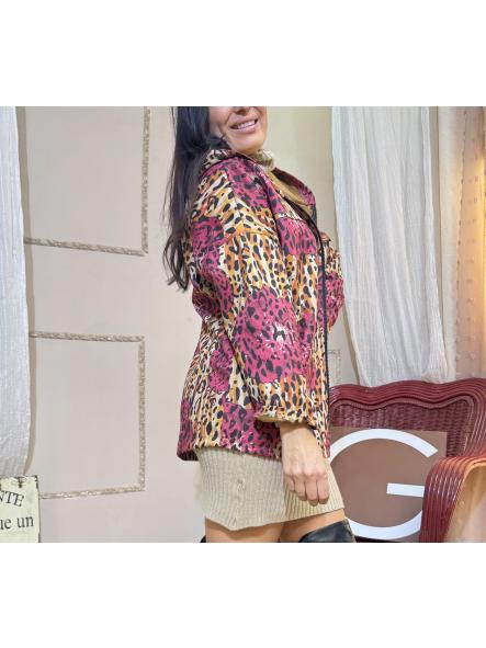 CHAQUETA ANIMAL PRIN CON FLORES ROJAS [0]